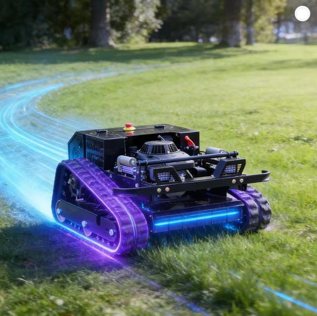 Robot de tuns iarba Mercane AWY550 Hibrid, Lawn Mower, motor termic Loncin, 224CC, Euro 5, in 4 timpi, cu senile, urca pante de 45° - imagine 6
