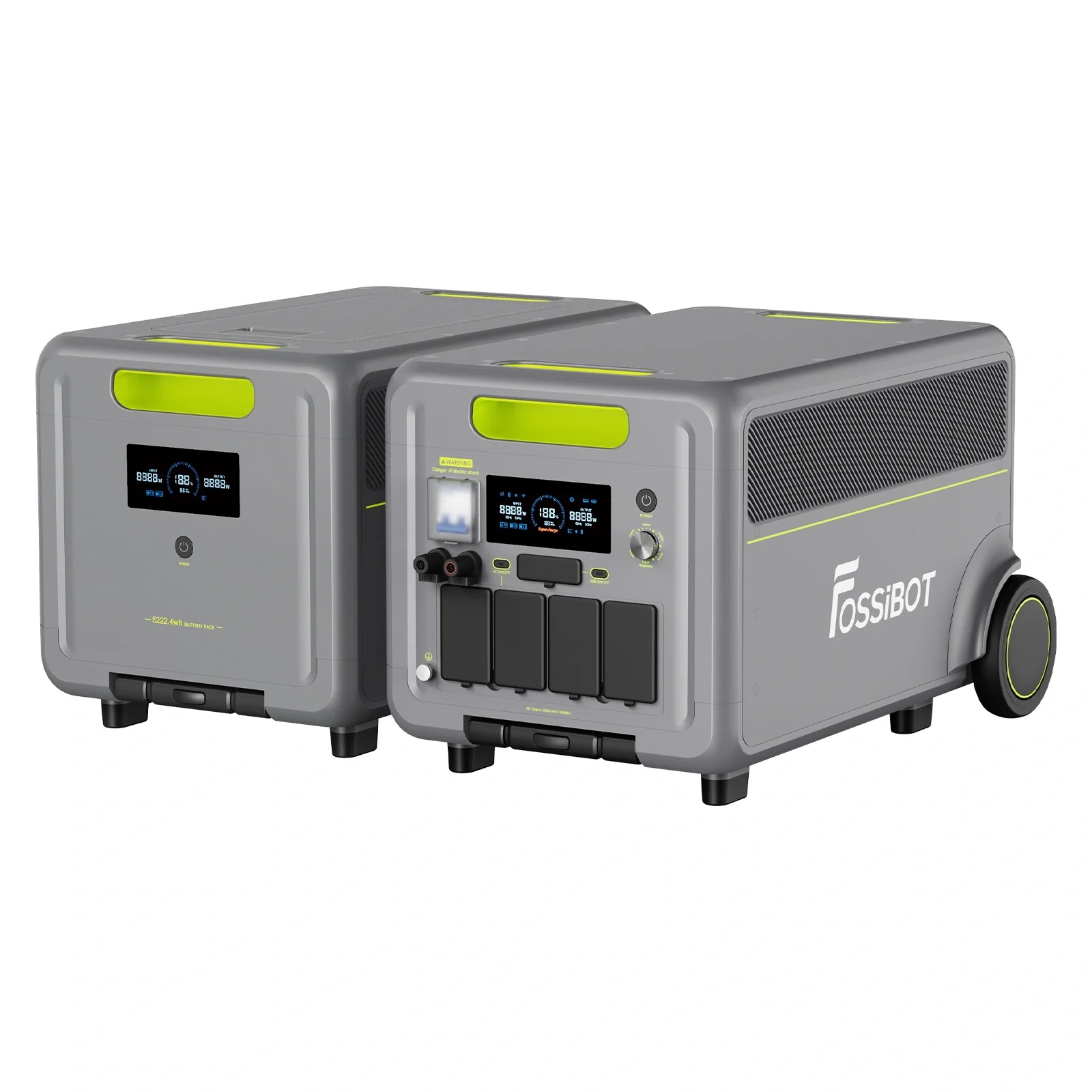 Centrala electrica portabila FOSSIBOT F7200 de 5222.4Wh, capacitate de 7200W iesire, incarcare rapida hibrida de 5200W, <10ms UPS Switchover, baterie EV-Grade LiFePO4 cu 6500+ cicluri, generator solar - imagine 4