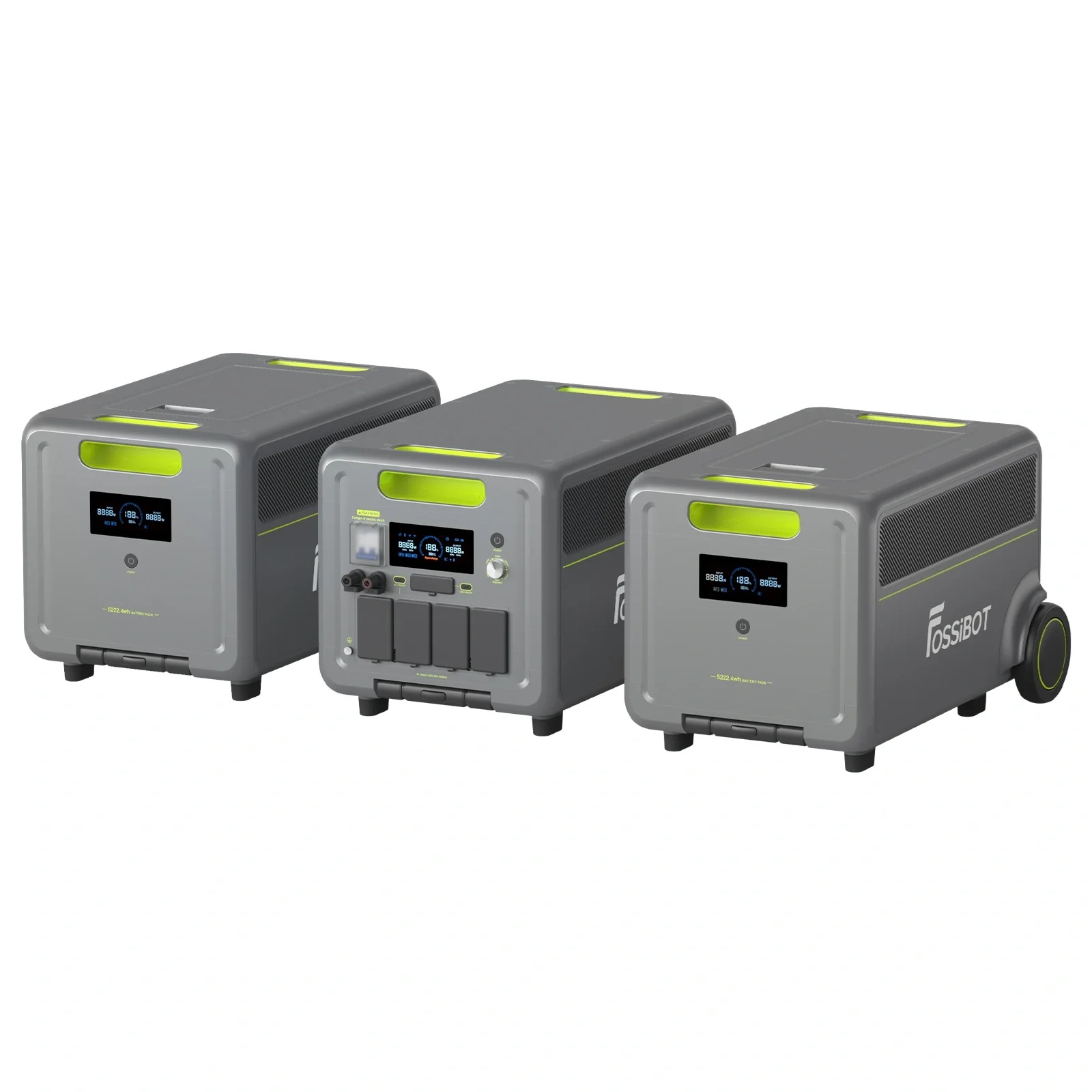 Centrala electrica portabila FOSSIBOT F7200 de 5222.4Wh, capacitate de 7200W iesire, incarcare rapida hibrida de 5200W, <10ms UPS Switchover, baterie EV-Grade LiFePO4 cu 6500+ cicluri, generator solar - imagine 5
