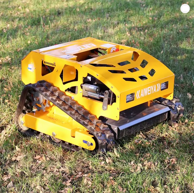Robot de tuns iarba Mercane AWY550H Hybrid Lawn Mower, motor Loncin, 224CC, Euro 5, in 4 timpi, telecomanda, cu senile, galben - imagine 3