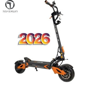 Trotineta electrica Teverun Blade GT II Plus 2026, 4900W, doua motoare, baterie de 60V cu 31,5 Ah, cu NFC, frane hidraulice, suspensie KKE, roti de 11 inch