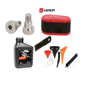 Kit accesorii AWY550, ulei Loncin 1,4L, filtru aer, 1 set de palnii, imbus, cheie, pompa ulei, 1 set lame